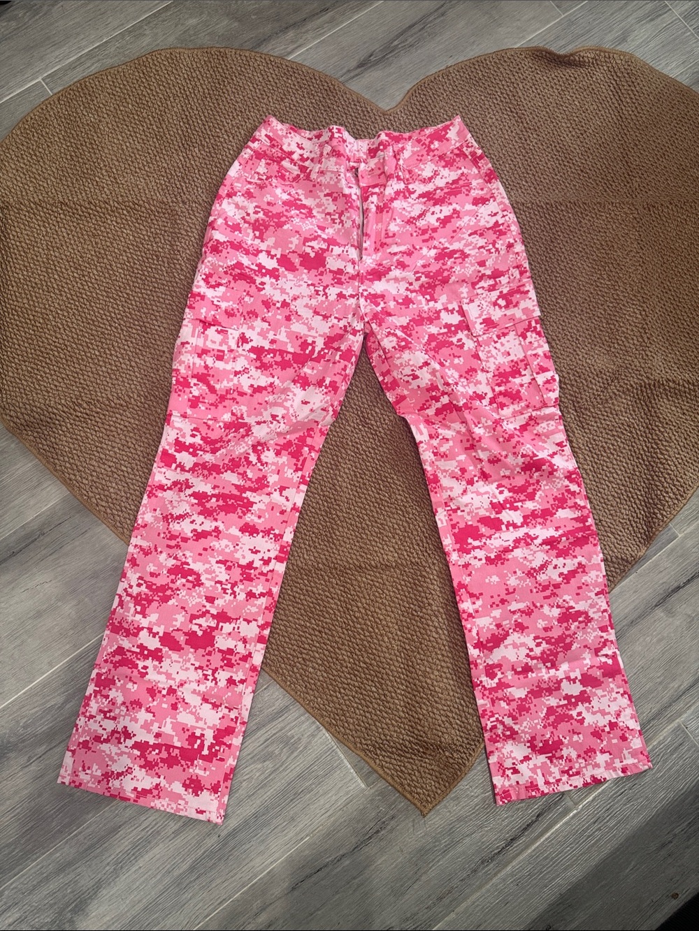 Pink Camo Straight-Leg Jeans